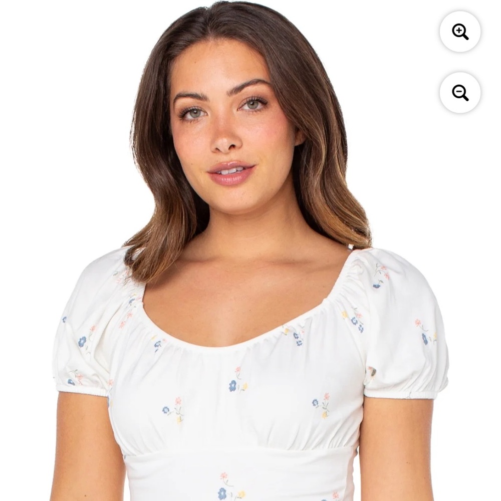 Celebrity Pink White Floral Blouse